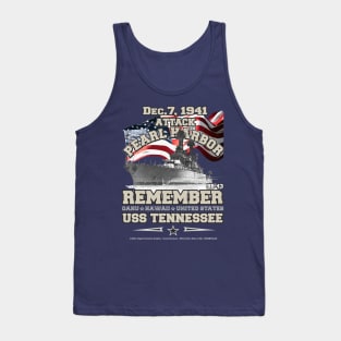 Remember USS Tennessee BB-43 Battleship Veterans Tank Top